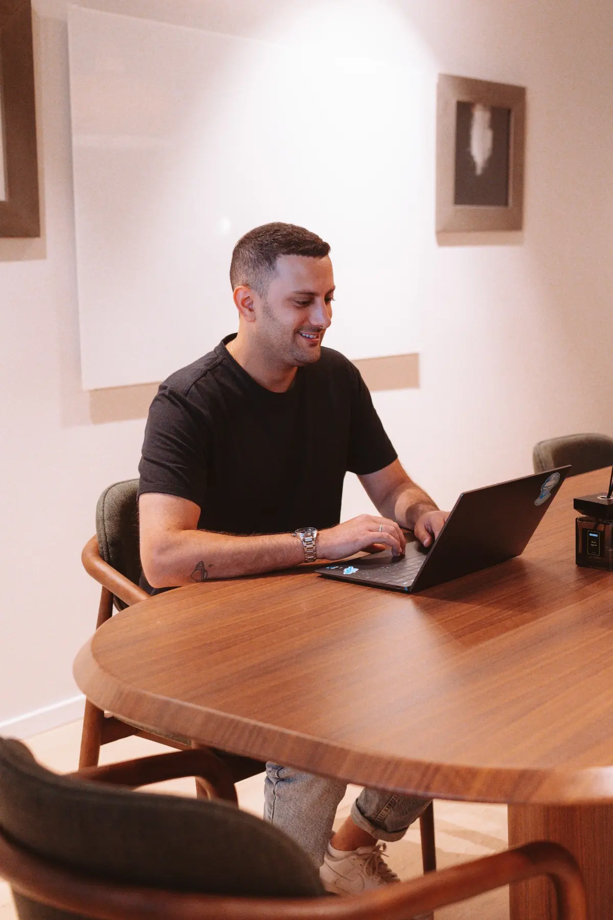 Eran Ben-Tsur working at his laptop