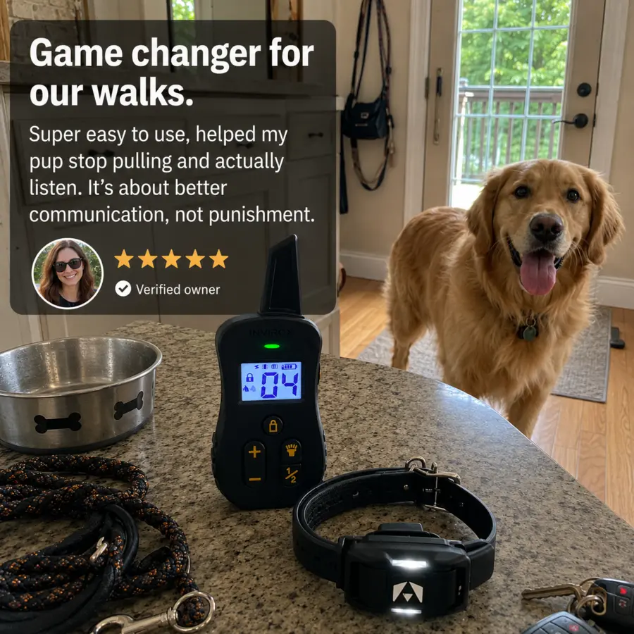 Invirox dog training product social proof creative